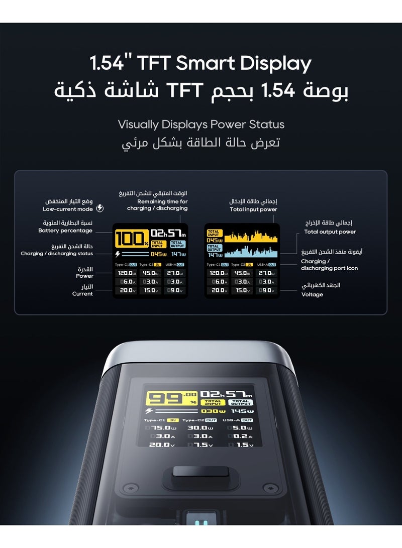 CUKTECH 20 Power Bank, 25,000mAh 210W MAX PD 3.1 Portable Charger for Laptop, Fast Charging for Travel & Gaming, for MacBook Pro, iPhone 17/16, Samsung, Xiaomi, Steam Deck (Flight-Approved) - Image 4